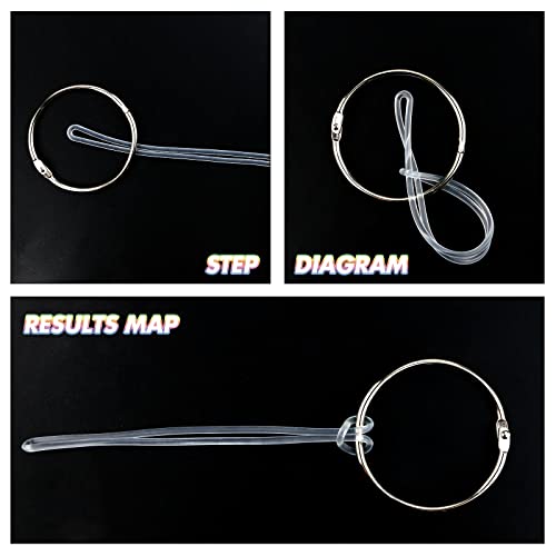 200PCS Amersumer 6Inch Clear Plastic Luggage Tag Worm Loop Strap for Bag Tags.3