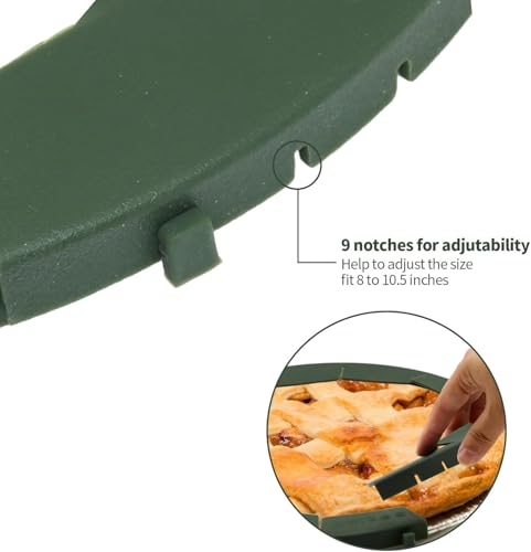 HOHUIGO Silicone Pie Crust Shield, Heavy Duty Adjustable Pie Protector Fit 5-10.5 Inch Pan Kitchen Gadget Accessory Shield Cover Ring for Baking Pizza - Thumbnail 6