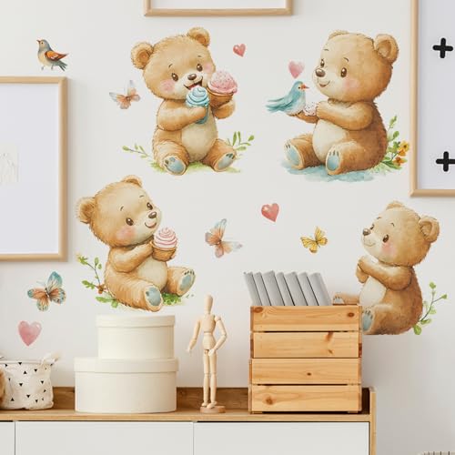 Vinilo decorativo para pared con oso para habitación infantil miniatura 4