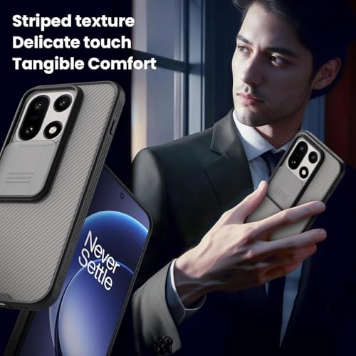 Image of PRITO Nilkin Classic Series for OnePlus 15 (1+15) Case with Camera Cover, [Camera Lens Protector] [Scratch-Resistant] [360 Full Protection] Shockproof Slim Phone Case (Transparent Black, 1+15)