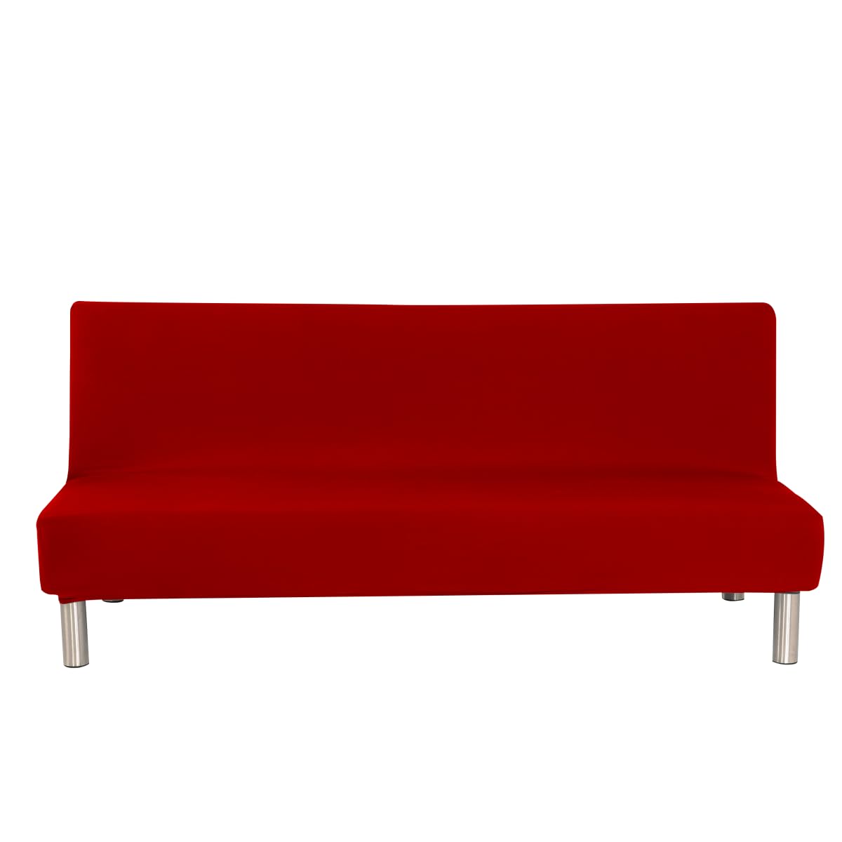 Aisaving Solid Colour Armless Sofa Bed Cover Polyester Spandex Stretch Futon Slipcover Protector 3 Seater Elastic Full Folding Couch Sofa Cover fits Folding Sofa Bed without Armrests 80" x 50" in…