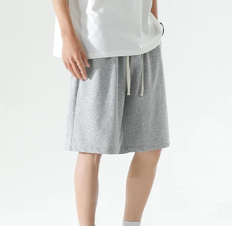 Men's Solid Color Casual Elastic Drawstring Stitching Simple Home Sports Shorts