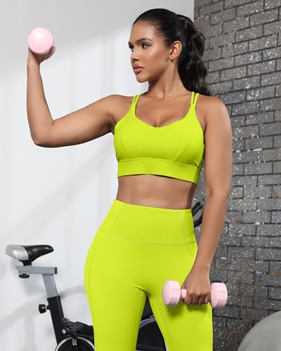 Image of Grace Form Sports Bra for Women Strappy Medium Support Push Up Padded Sports Bra for Running Workout Bra Yoga Bra