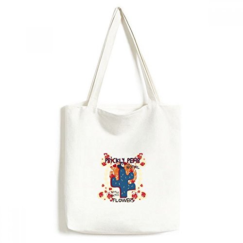 Sac fourre-tout en toile cactus et plantes succulentes lavable 33x40cm