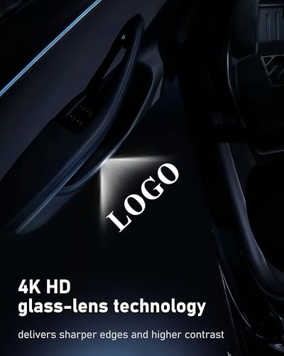 Image of Car Door Lights Logo Projector Puddle Lights Compatible with A1 /A3 /A4 /A5 /A6 /A7 /A8 /Q3 /Q5 /Q7 /Q8 /R8 /TT /A4L /A6L E-Tron Series Accessories, No Fade 4K-HD Car Welcome Lights(4 Pack, Dual Plug)