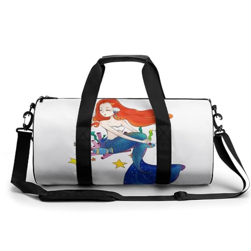 Sac de sport gym fée sirène sac week-end de 45x23x23cm pour le camping
