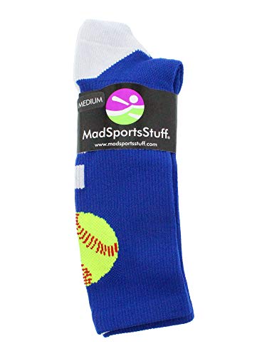 MadSportsStuff Softball Logo Athletic Crew Socks (multiple colors)2