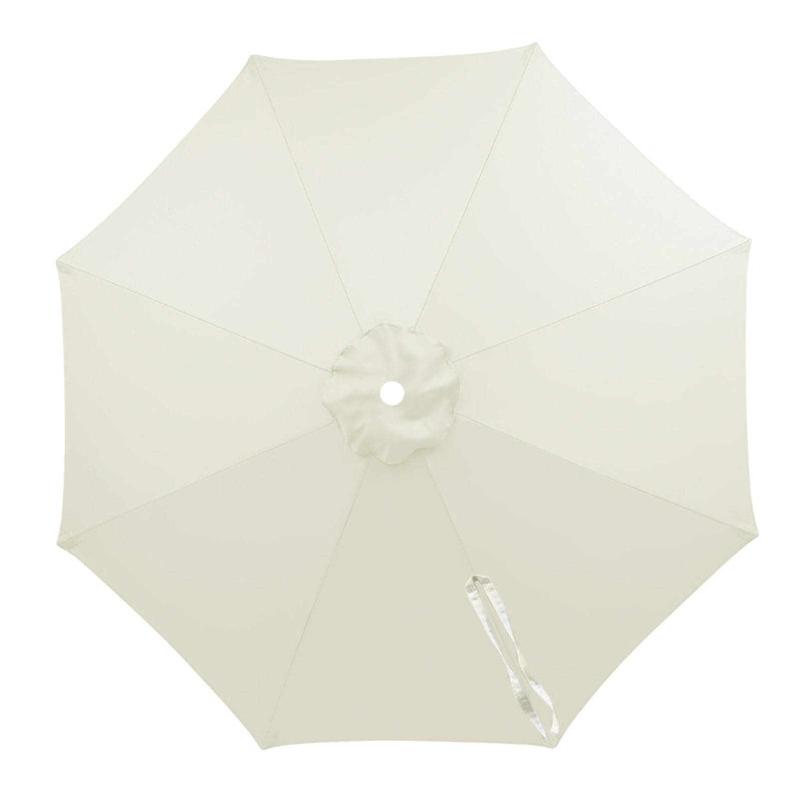 ksxnkhk Replacement Canopy for Round Parasols 2/2.3/2.7/3/4m, Fabric for 6, 8 Ribs, Waterproof, UV Protection, Awning Replacement, Thickened Polyester (White, 2m - 8 Ribs)