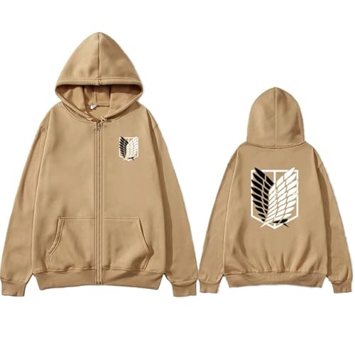 Sweat à Capuche zippé AOT Anime Veste Unisexe Harajuku Streetwear Y2k