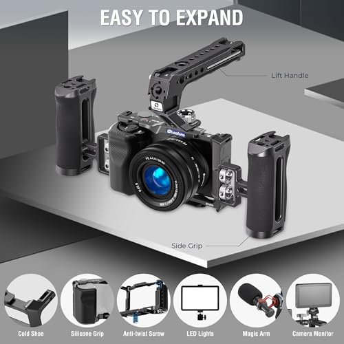 Image of Leofoto ZV-E10 Camera Cage, for Sony ZV E10, Cage with Grip, ARRI, Cold Shoe, Arca Compatible