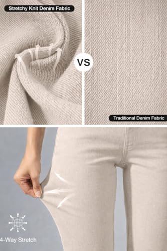 Image of ADBUCKS Women High Rise Flared Jeans High Waisted Bell Bottom Jeans Trendy Stretchy Flare Jeggings with Pockets