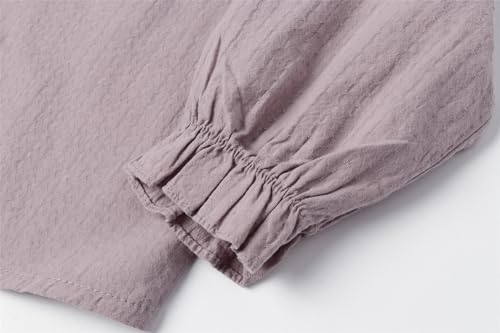 Image of Mud Kingdom Girls Blouse Shirts Spring Fall Long Sleeve Button-Down Top Ruffle Collar