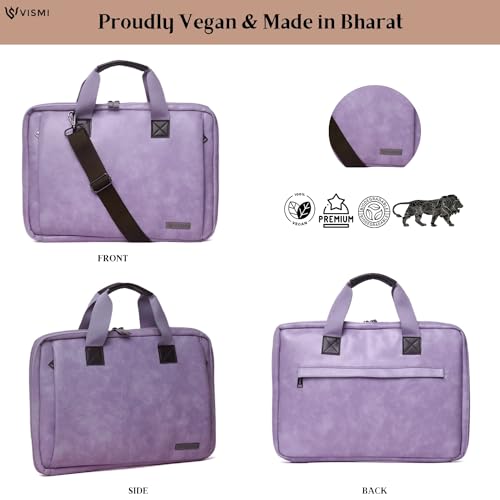 Image of VISMIINTREND Stylish Leather Office Laptop Bag Handbag for Men & Women| Slim,Briefcase,Messenger Bags| Fits 13 inch,14 inch, 15.6 inch Macbook Laptops, Birthday Gift for Husband /Father, Corporate Diwali Gifts