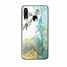 Produktbild Miagon Glas Handyhülle für Huawei Y7 2019,Marmor Serie 9H Panzerglas Rückseite mit Weicher Silikon Rahmen Kratzresistent Bumper Hülle für Huawei Y7 2019,Taube
