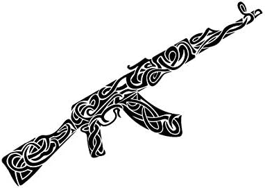 Amazon Witkey1 16 4 11 6cm興味深い武器ak 14戦闘銃の装飾車ステッカービニール グラフィックアクセサリーc12 0329 Color Name Black ステッカー デカール 車 バイク