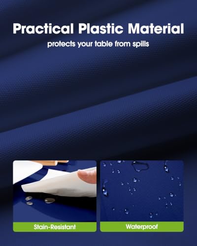 Image of Pureegg Plastic Table Cloth Disposable 84 Inch Round 10 Pack, Navy Blue