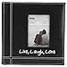 Pioneer Photo Albums Embroidered Live, Laugh, Love Black Sewn Leatherette Frame Cover Album for 4"x6" Prints