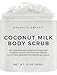 Coconut Milk Body Scrub 10 oz - Made With Dead Sea Salt and Essential Oils - Anti Cellulite, Stretch Marks, and Varicose Veins - Brooklyn Botany