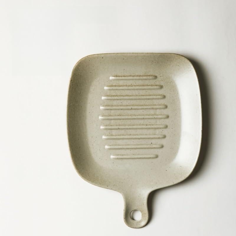Fuente de Horno Cerámica Bakeware Hogar Al horno Bandeja Bandeja Horno Especial Horneado Vajilla Simple Retro Cena Placas con asa de estilo japonés (Color : Baking pan)