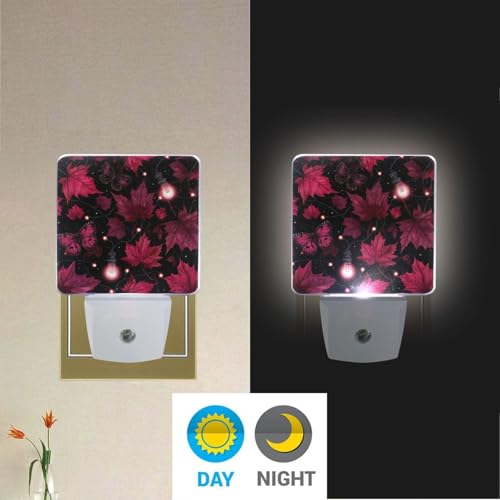 Luz Nocturna LED con Sensor, Hojas de Arce Rojas miniatura 4
