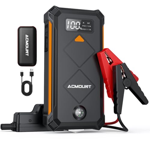 ACMOUNT 6000A Starthilfe Powerbank, Booster Auto Starthilfe für (Bis Zu 10L Benzin/8L Diesel),12V PKW Jump...