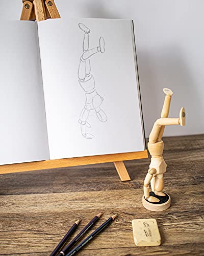 Mont Marte Gliederpuppe – 20 cm – Magnetische Hände und Füße – Männlich, Mannequin aus Holz – Flexible Modellpuppe – Ideale Holzpuppe zum Zeichnen