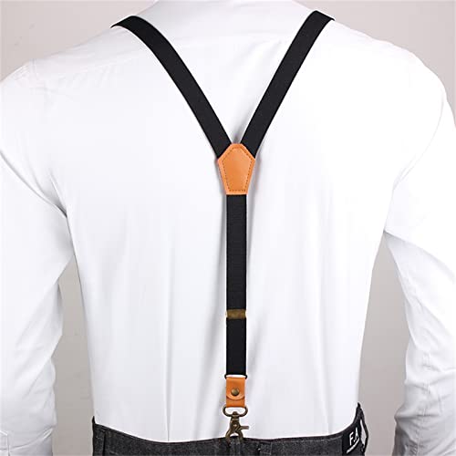 Tirantes para hombre con gancho y remaches de cuero reforzado 2