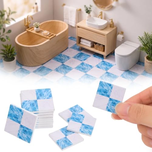 TOYANDONA Mini House Floorboards 18 pcs Dollhouse Wood Flooring Tiny Floor Sheets for 1/12 Scale Miniature Scenes Creative Mini Flooring Decor for DIY House Accessories