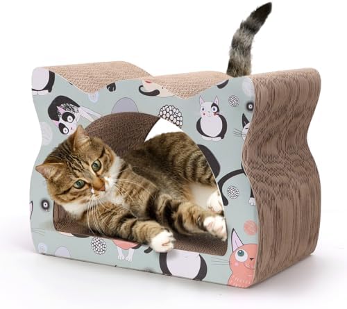 Nobleza Rascador para Gatos de Cartón， Diseño de Cabeza de Gato， ...