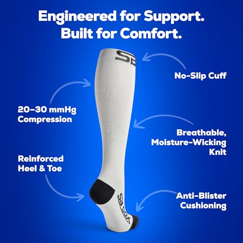 Image of SB SOX Compression Socks for Men & Women (20-30mmHg) - Best Compression Socks for Travel, Medical, Sports, Wide Calf Fit, and Daily Wear