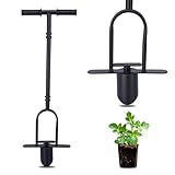 ZEMBSOYA 87cm Pflanzwerkzeug aus Kohlenstoffstahl, Langstieliger Blumenzwiebelpflanzer mit 11.5cm Einstechtiefe, Multifunktionales Gartenwerkzeug für Beet & Gartenbepflanzung