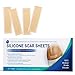 St. Mege Medical-Grade Drug-Free Silicone Scar Sheets for C-Section, Softens & Flattens Stretch Marks, Acne, Burn, Cosmetic Surgery, Keloid Scars (5.7"×1.57", 4 pcs, 8 Week Supply)