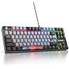 75 Percent Mechanical Gaming Keyboard, 87 Keys RGB Backlit Wired Keyboard TKL Compact Keyboard with Linear Red Switches for Laptop PC PS4 PS5 Xbox Gamer87 Dolch