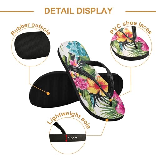 Tropical Summer Flower Men's & Women's Classical Beach Rubber Sandal Flip Flop Comfortable Slipper 214B30332