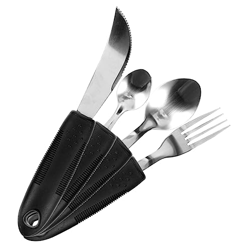 FOMIYES Elderly Feeding Utensils Set Adaptive Utensils for Hand Non Slip Elderly Cutlery Disabled Person Utensil Spoon Fork