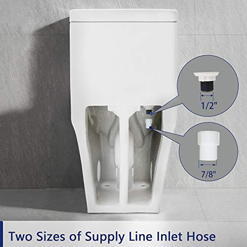 Deervalley Dv-1F026 Ally Dual Flush Elongated Standard One Piece Toilet With Comfortable Seat Height, Soft Close Seat Cover, High-Efficiency Supply, And White Finish Toilet Bowl (White Toilet) #TOP6