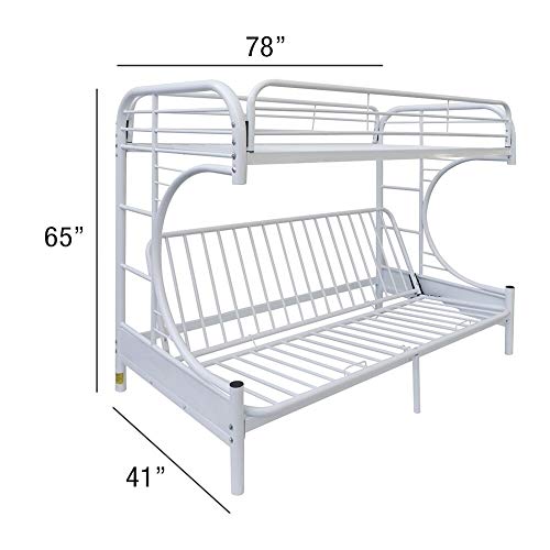 Acme Furniture Eclipse Futon Bunk Bed, Twin/Full, White #TOP2