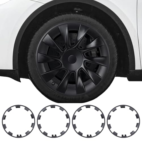 Wheel Rim Protector for Tesla Model Y 20 Inch Induction Wheels All-in-one Car Tire Trim Rings Rim Case Hubcaps Wheel Cover 2020-2024 Model Y Accessories