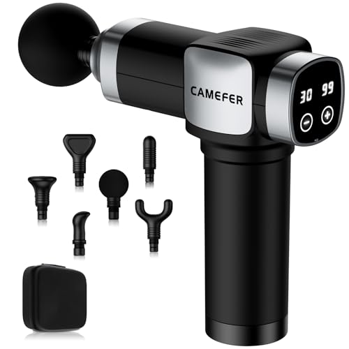 Image of Deep Tissue Massage Gun, Portable Percussion Muscle Massager with 30 Speeds & 6 Attachments, Handheld Electric Back & Neck Massager for Pain Relief