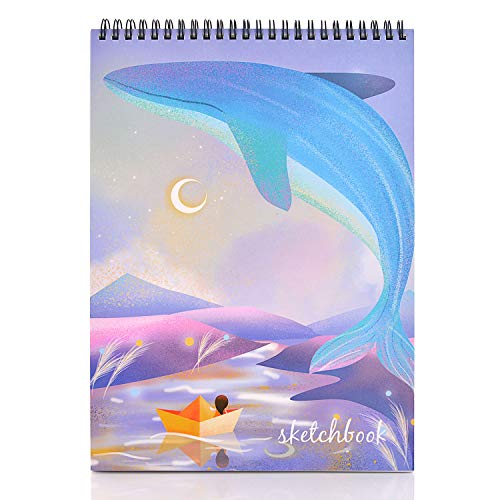MEMX Sketch Book for Kids, A4 21x29CM 100 Pages (110gsm), Spiral Bound Artist Sketch Pad, Durable Acid Free Sketchbook for Painting, Sketching or Doodling, Best Gifts for Drawing Boys and Girls, White