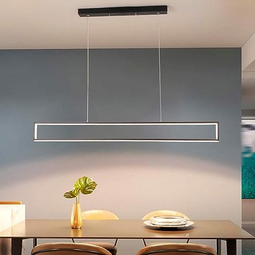 Lustre rectangle noir dimmable à intensité variable 3000K-6000K - 2
