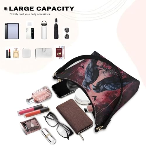 Image of Handbag for Women Leather Underam Shoulder Bag with Zipper Fashion Work Purse Waterproof Travel Wallet