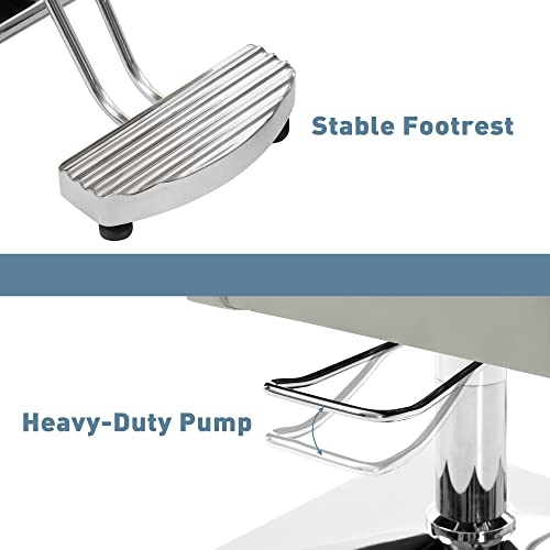 Barberpub Classic Styling Salon Chair For Hair Stylist, With Hydraulic Pump Shampoo Chair Beauty Barber Salon Spa Equipment 3805 (Grey) #TOP5