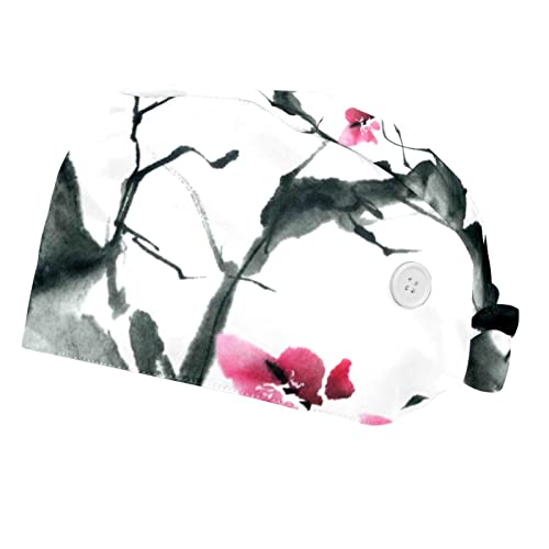 Chapeaux de Travail Anti-Transpiration - Couvre-Chef Hygi&egrave;ne Fleurs et Bambou Unisexe