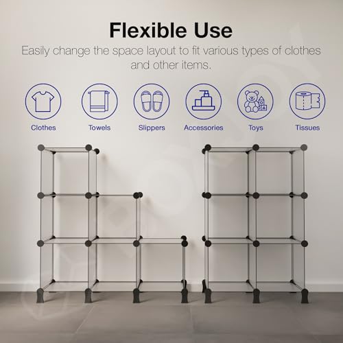 Image of BOXJOY 6 Shelf Plastic Book Shelf Organiser with White Translucent Panels and Bottom Stand Bookshelf Organizer Cabinet Rack for Bedroom Living Room Study Storage Showcase Display for Home