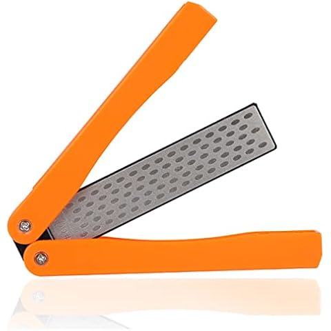 Suuwwn Folding Knife Sharpener Kitchen Knife Sharpener Folding Knife Honer Knife Sharpeners Professional Knife Sharpener 400/600 Grit Folding Diamond Whetstone Handheld Double Sided Sharpening Stone Cover