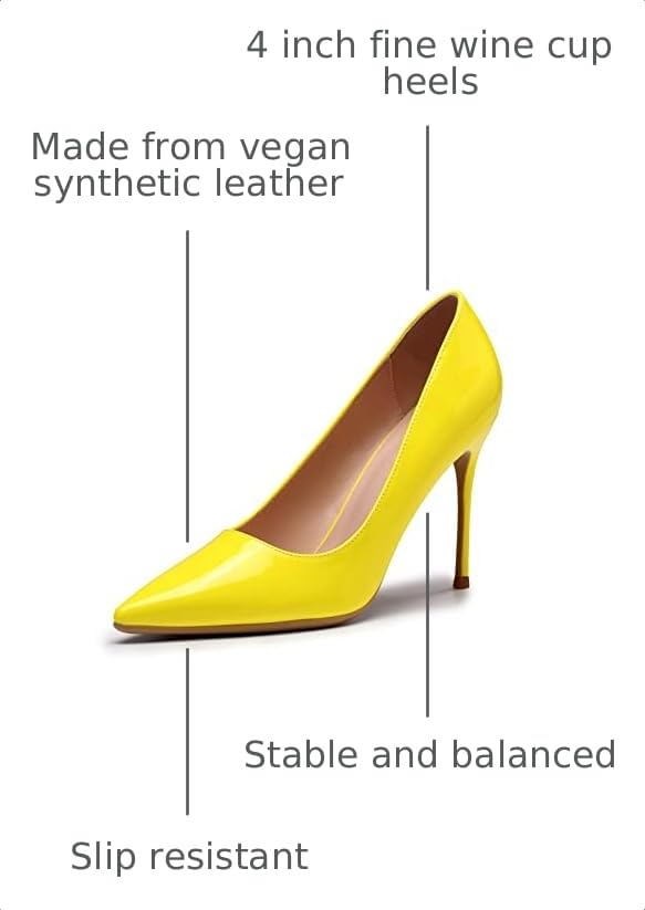 Image of Elisabet Tang High Heels, Womens Pointed Toe Slip on Stilettos Party Wedding Pumps Basic Shoes