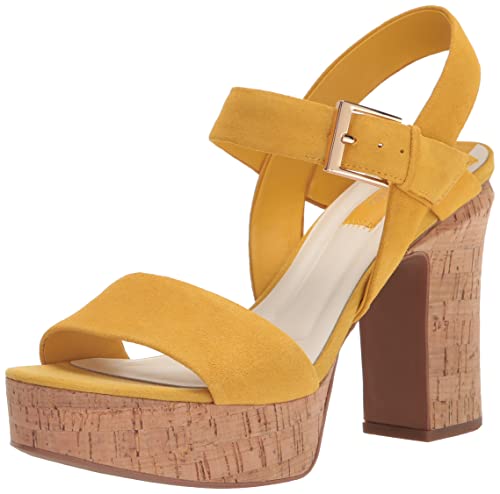Franco Sarto Womens Scarlett Platform Sandal Sunset Yellow Suede 9 M