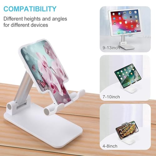 Support réglable pliable motif orchidée avec angle ajustable pour smartphone