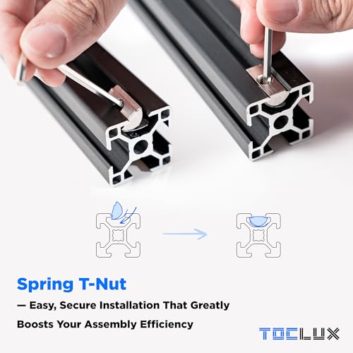 Image of 20 Sets Black 4040 Aluminum Extrusion Connector Kit - 20pcs Corner Brackets, 40pcs M6 Spring T-Nuts & Hex Screws, 2 Hex Wrench - for 8mm T Slot Extruded Aluminum Accessories Hardware